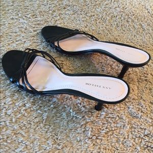 Black, sleek, light, Ann Taylor Sandal Slides